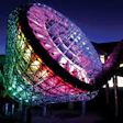 TORNADO WARMING Great Wolf Lodge water parks use color-changing LED lighting to enhance the visual appeal of attractions. (Photo of Great Wolf Lodge, Grand Mound, Wash., courtesy of Water Technology Inc.)