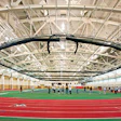 BEAR NECESSITIES The field house in Grinnell College's Charles Benson Bear '39 Recreation and Athletic Center includes a six-lane track, four tennis courts and batting cages, among other amenities (Photos by Chris Cooper Photography)