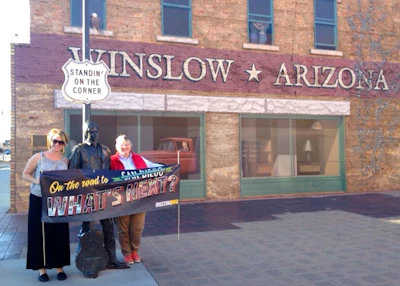 'Standin' on the corner in Winslow, Arizona.