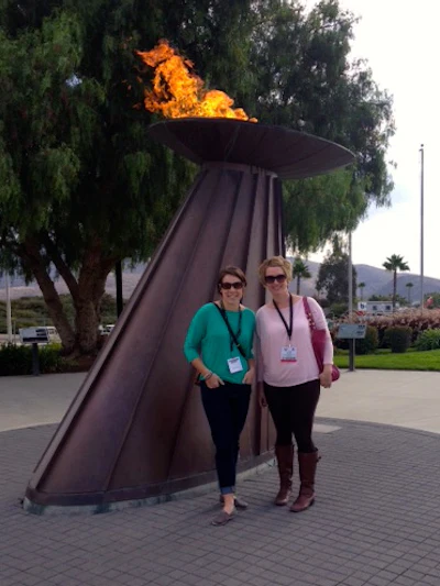 Emily and Carrie outside the U.S. Olympic Training Center.