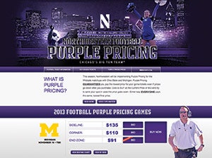 SITE SPECIFIC Purple Pricing got its own homepage this fall, as well as a new bid function.