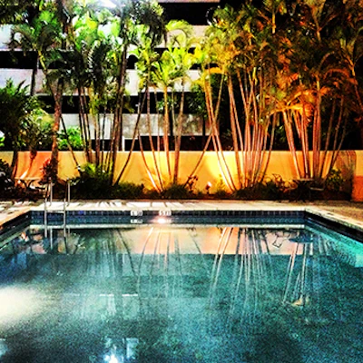Even little things, like this Palm Springs hotel pool, serve as a motivator for Saunders and his team.