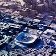 An aerial view of the Metrodome this morning, courtesy of @Vikings on Twitter.