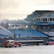 Firefighers put out a fire at Fifth Third Ballpark. (Photo by Cory Morse, MLive.com)