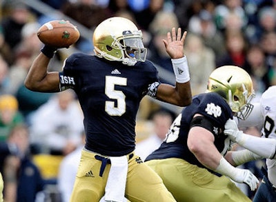 Notre Dame will take the field next year in uniforms made by Under Armour, not adidas.