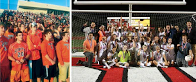 THE HIGH SCHOOL EXPERIENCE Athletes that opt for club over high school forfeit the opportunity to compete for championships and play in front of hundreds of their classmates, friends and family members. (Photos courtesy of Naperville (Ill.) North High School)