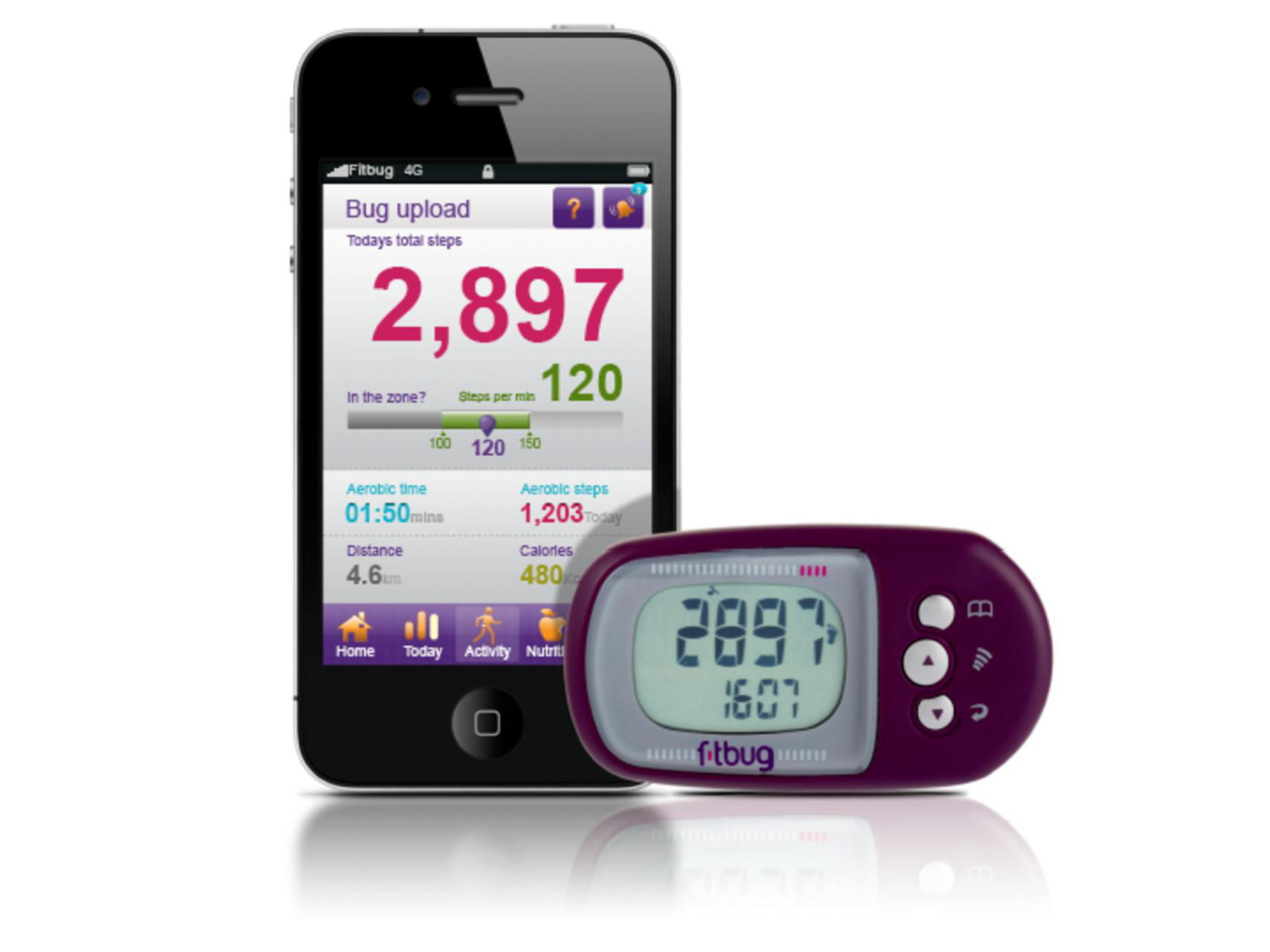Fitbug Air synched with an iPhone