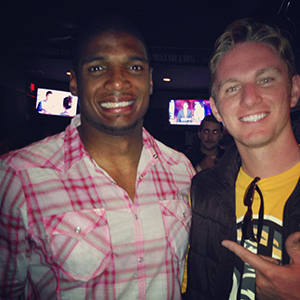 AB's Michael Gaio and Michael Sam celebrate Sam's three-sack performance in Missouri's win over the Florida Gators in October.