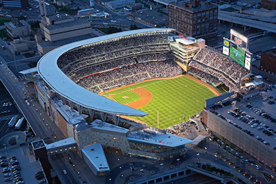 TRIPLE PLAY Target Field’s small site is served by structured parking, surface parking and an onsite rail station.