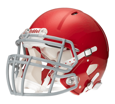 A Riddell Revolution Speed Classic helmet.