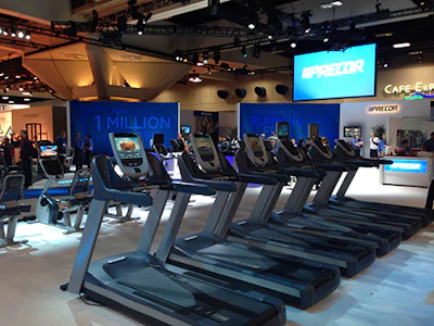 Precor's booth was one of the biggest — and best for meaningful discussion.