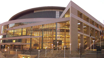 Seventh seeded Petersen Events Center won easily over Maryland's Comcast Center in round one.