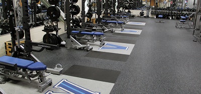 The basketball strength and conditioning facility at Villanova University.