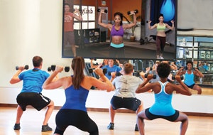 MEMBER SCREENING Pre-recorded classes have brought flexibility to the group exercise space. (Photo Courtesy of Fitness On Demand)