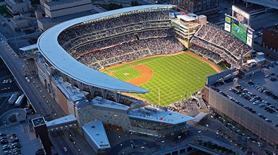 A protester accessed Target Field via the parking garage pictured in the bottom right of this photo.