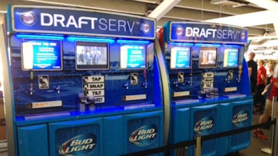 A picture of the Pour Your Own Beer station now set up at Minnesota's Target Field