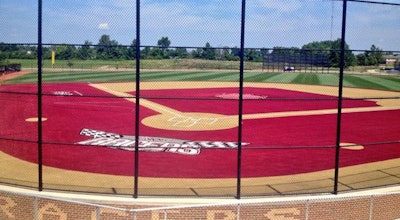 Photos: Ohio College Adds Red Turf to Baseball Field | Athletic Business