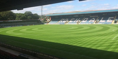 Rochdale AFC's Spotland Stadium. Photo via @Olimakin on Twitter.