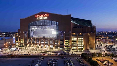 Lucas Oil Stadium, located on the south end of downtown Indianapolis, opened in 2008 at a cost of $720 million. (Photo via visitindy.com)