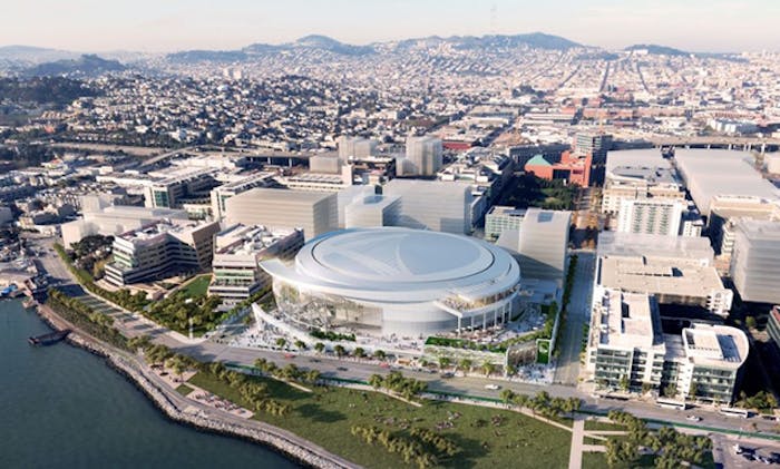 These new designs, courtesy of MANICA Architecture and rendered by steelblue, are an improvement over earlier sketches where the arena resembled a toilet bowl.
