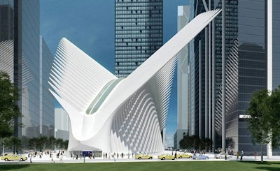 A rendering of the World Trade Center Transportation Hub referenced in the piece. (Image via Port Authority of New York and New Jersey)