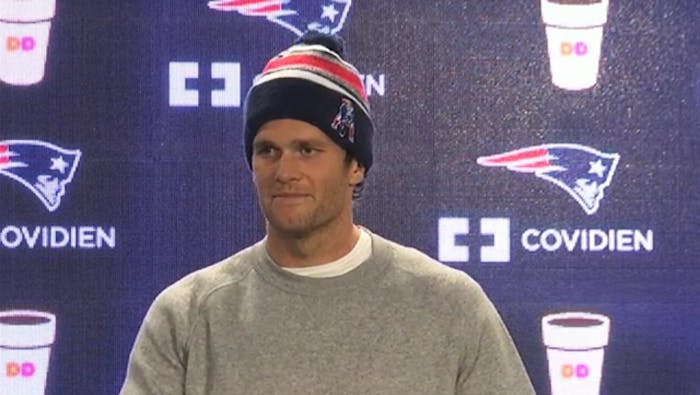 Tom Brady addresses reporters at Thursday's press conference regarding the deflategate controversy.