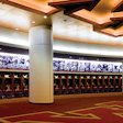 The University of Minnesota football locker room at TCF Bank Stadium wows visitors with its sheer size. (Photos Courtesy of Populous)
