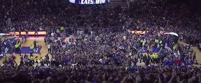 Kansas State's court-storming took an ugly turn Monday night.