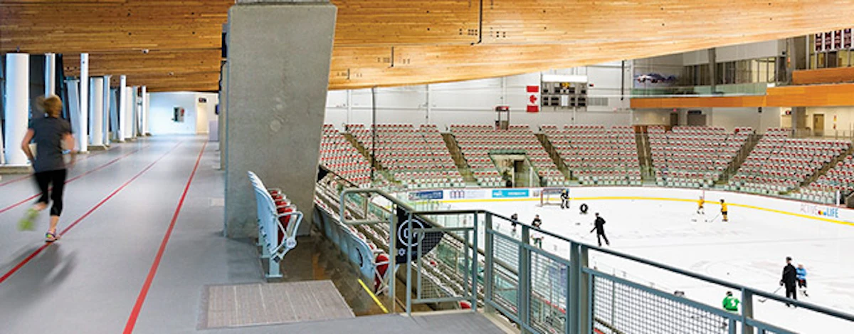Arena Conourse Railing Arena Concourse Doubles as Resilient Running Track | Athletic Business