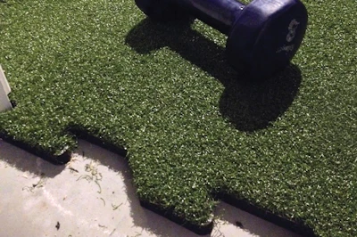 FITNESS FIT Precision-cut modular turf panels can be pieced together without Velcro or other fasteners (Photo Courtesy of ecore)