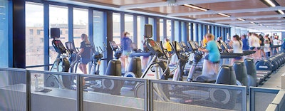 HEAVY-BREATHING ROOM The popularity of cardio exercise leads to views like this one at the University of Iowa’s Campus Recreation and Wellness Center. (Photo by Kun Zhang, Dimension Images, courtesy of RDG)