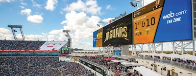 WATER’S FINE Sacrificing seats allowed the Jacksonville Jaguars to create a truly unique fan experience at EverBank Field. (PHOTO © CHRISTY RADECIC, ALL RIGHTS RESERVED)