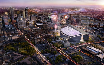 A rendering of U.S. Bank Stadium