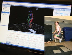 INFORMATION IS POWER Athletic trainers at Colorado Mesa University's Maverick Center use motion-capture software to evaluate a student-athlete's movement. - Click to enlarge