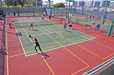 California’s pickleball state games took place at the Coronado Tennis Center last July and will move to the Omni La Costa Resort in Carlsbad this July 8-10. [Photo by Rodney Nakamoto]