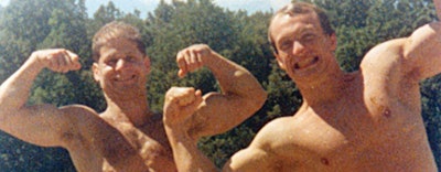 Friends before business partners, 20-year-olds Barry and Rob pose in the summer of 1986. [Photo courtesy of Barry Klein]