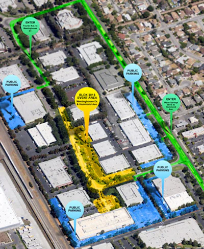 As part of its major import car show in Fremont, Calif., Blox13 provided attendees with a map verifying available parking before the event. | Photo courtsey of GTRlife.com