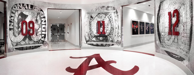 University of Alabama, Mal M. Moore Athletic Facility rotunda [Photo courtesy of Forty Nine Degrees]