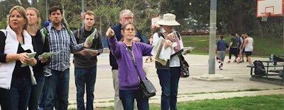 Cohen instructs a team of data collectors.