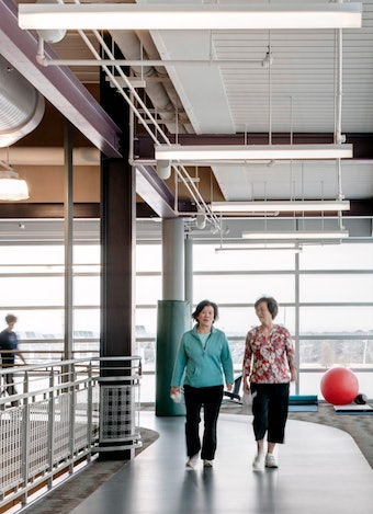Indoor walking tracks can help engage facility users across generations.