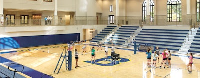 The concourse at John Burroughs School helps connect athletics to campus amenities made from circulation space that improves individual experience, simplifies wayfinding and introduces athletics to a new campus entrance.
