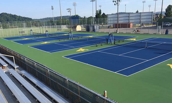 West Virginia University upgraded their Division I tennis courts with the help of Hellas Construction