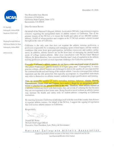 Ncaa Letter