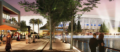 Design concepts for the Rams’ stadium in Inglewood, Calif., transcend the game [Rendering courtesy of HKS]