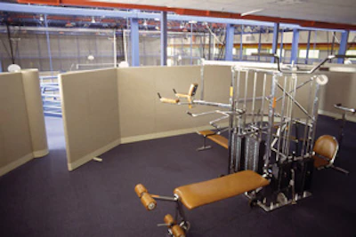 St. Louis University’s “state-of-the-art” weight room in 1982.