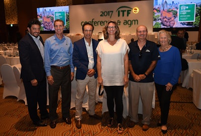 (l-r): Stefan Tzvetkov, ITF and PTR Board Member; Dan Santorum, PTR CEO; Antonio Flores, President of Mexican Federation; Mary Pierce, ITF and PTR Board Member; Iñaki Balzola, PTR International Director; Lucy Garvin, PTR Board Member