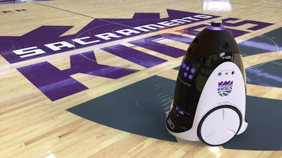 The NBA's Sacramento Kings have embraced robotics as another line of defense in securing the Golden 1 Center. [Photo courtesy of Knightscope]