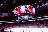 World’s largest in-arena center-hung scoreboard at the Prudential Center: Image courtesy Trans-Lux