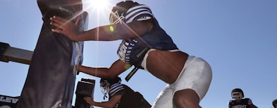 San Marcos High School football practice. [Photo by Charlie Neuman, The San Diego Union-Tribune]