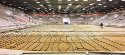 Ice replacement projects, such as this one at Bowling Green State University, should always keep sustainability in mind. [Photo courtesy of JLG]